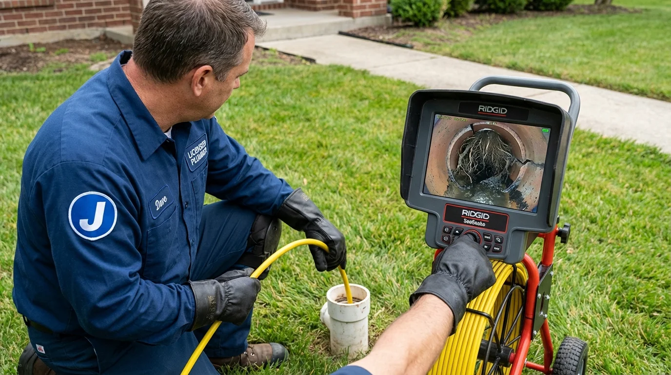 Sewer camera inspection being performed by Johns Plumbing LLC in Menahga
